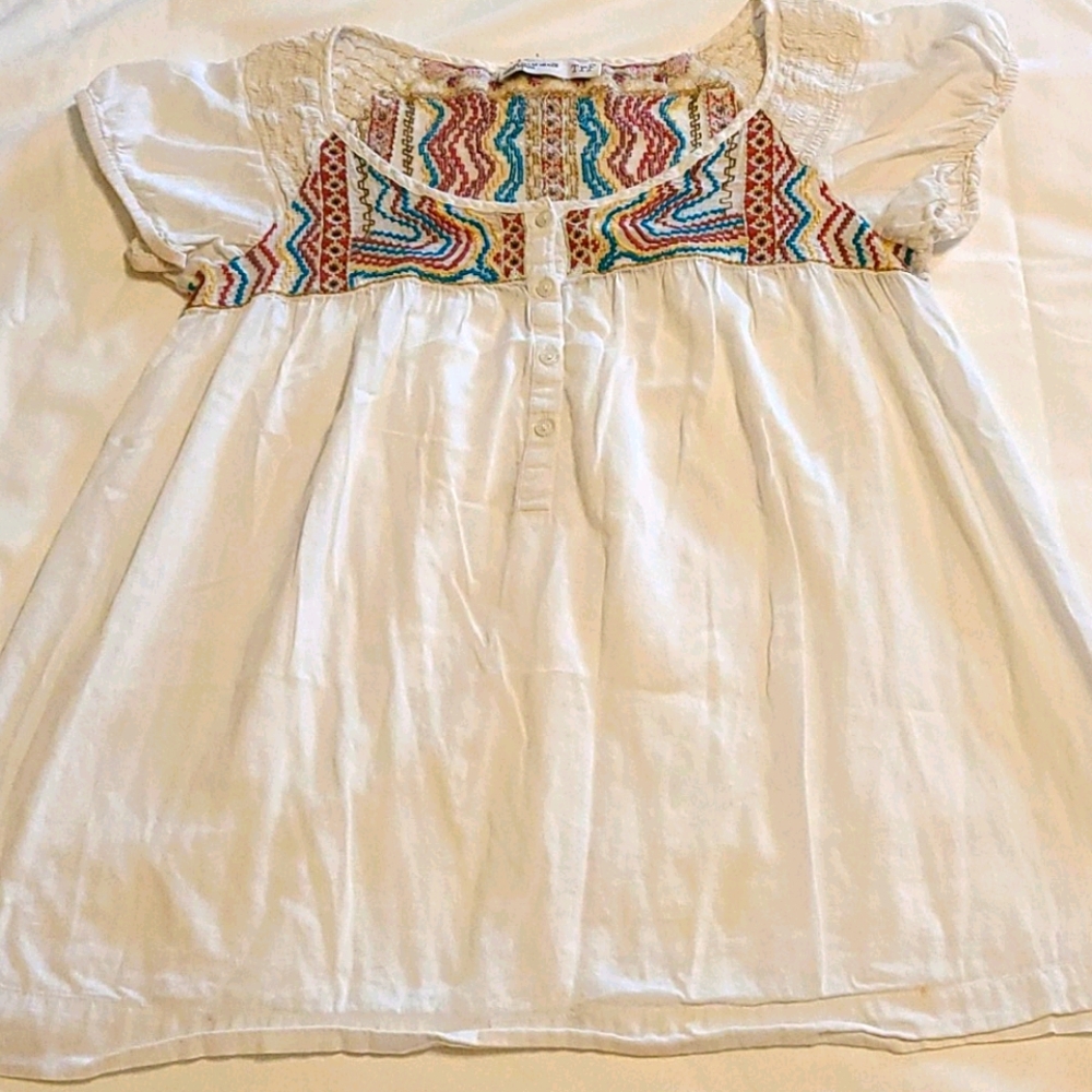 Peasant Blouse Santa Fe Colored Embroidery